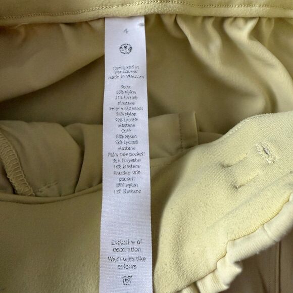 Lululemon Stretch High Rise Women's Jogger Pant Finch Yellow Size 4 Workout - Picture 5 of 6